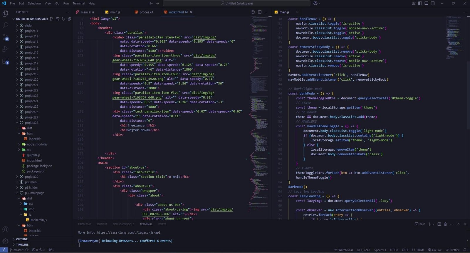 Picture of my vscode, few lines of code.